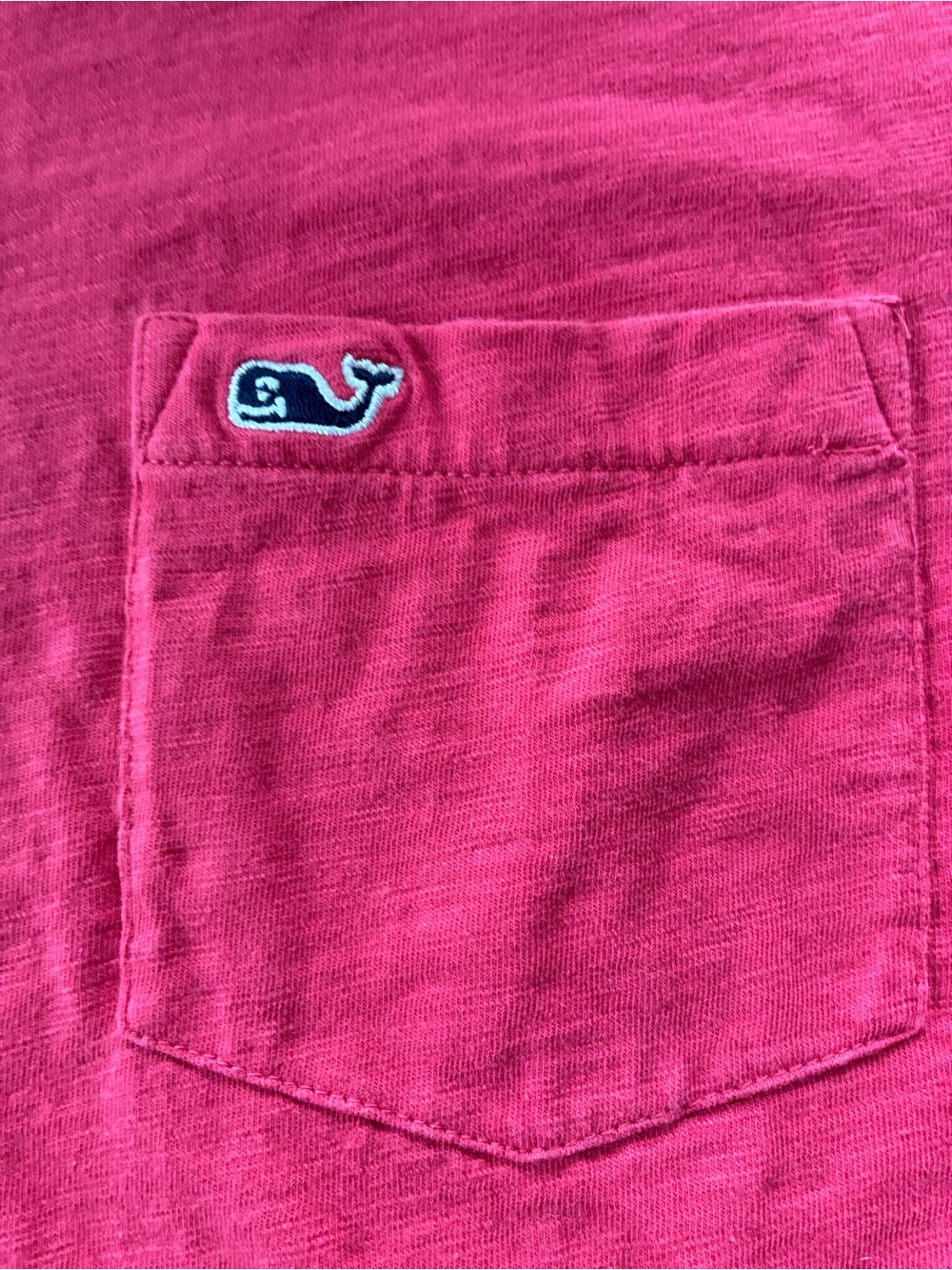 Vineyard Vines Hot Pink Crewneck Tee with Whale Logo